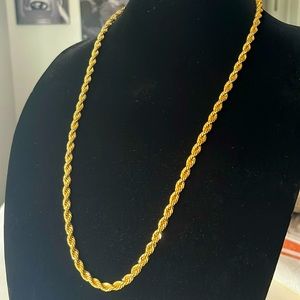 Vintage 1980s Napier  26” Gold Plated Thick Luxurious Rope Chain Necklace 6mm